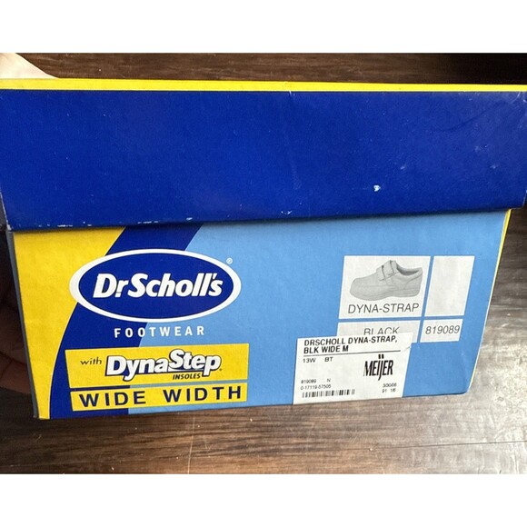 Dr. Scholl\'s Mens Shoes Black Dyna Step Strap Leather Sneakers 13 Wide 2005 Vtg main image 6
